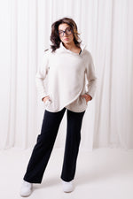 Bluza Papaya biała – fason dwuwarstwowy, bawełna premium, widok z przodu