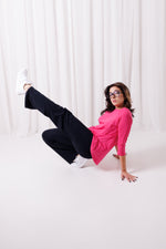 Peach Soft fuksja – widok z tyłu, gładkie wykończenie, rękaw 3/4